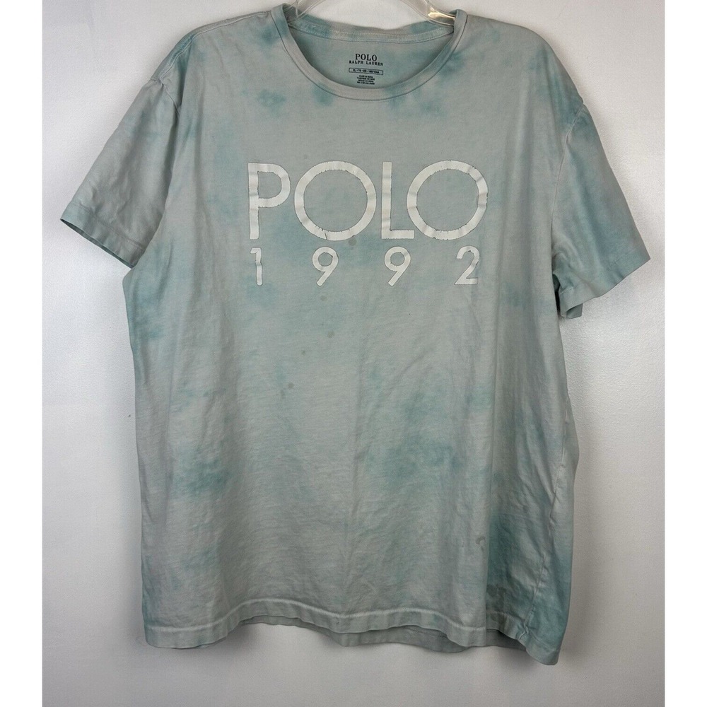 Polo Ralph Lauren T Shirt Mens XL Thrashed Y2K Tie Dye Stains Cracked 1992 Read
